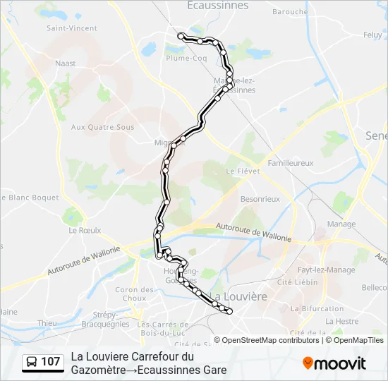 107 Bus Line Map