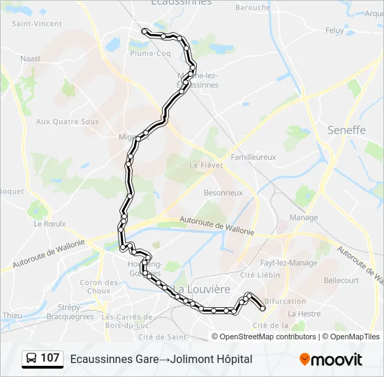 107 Bus Line Map