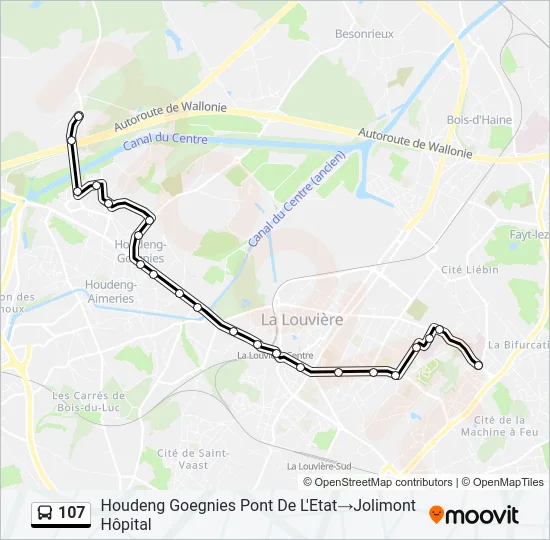 107 Bus Line Map