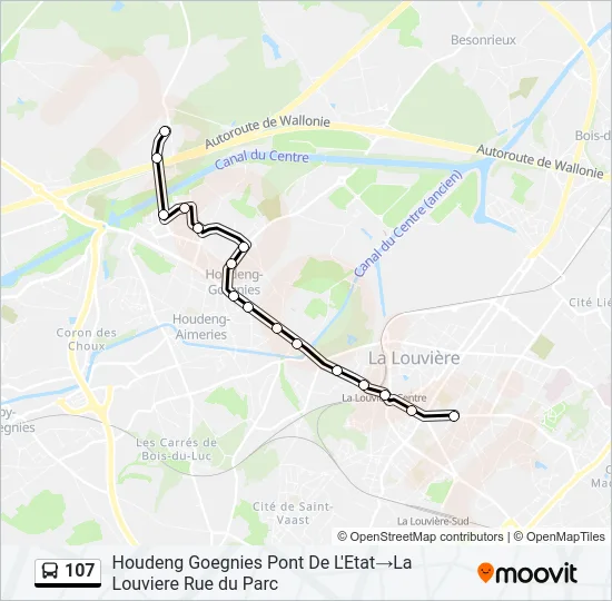 107 Bus Line Map
