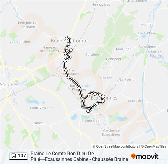 107 bus Line Map