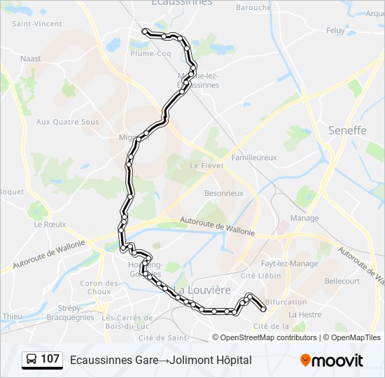 107 bus Line Map