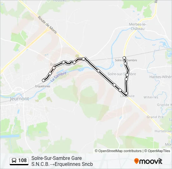 108 Bus Line Map