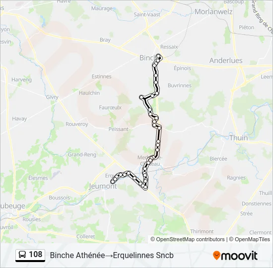 108 Bus Line Map