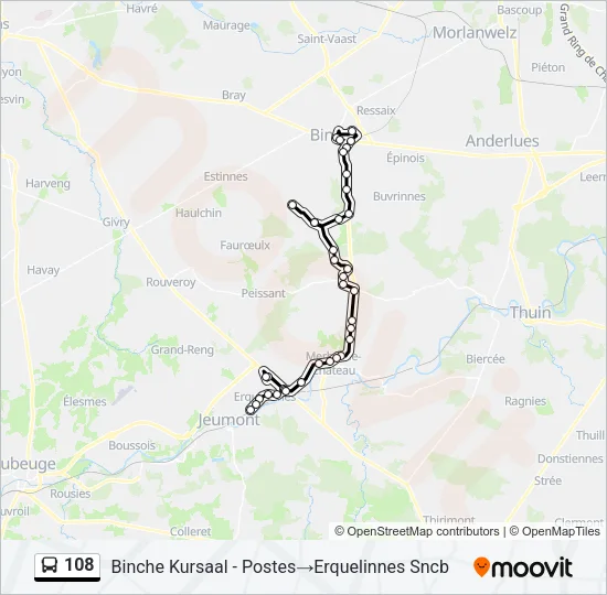 108 Bus Line Map