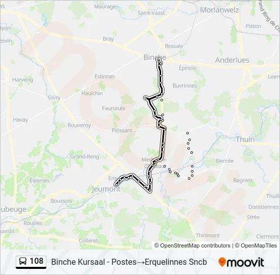 108 Bus Line Map