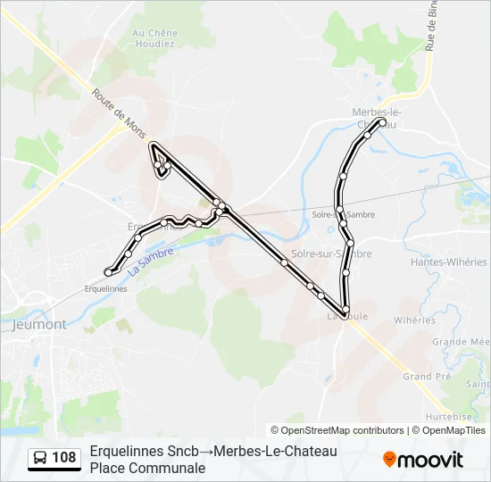 108 Bus Line Map