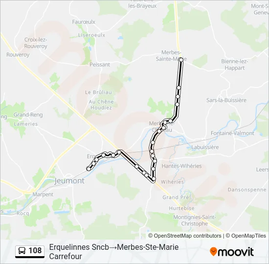 108 Bus Line Map