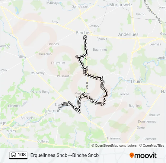 108 Bus Line Map