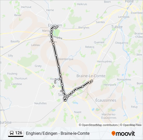 Plan de la ligne 126 de bus