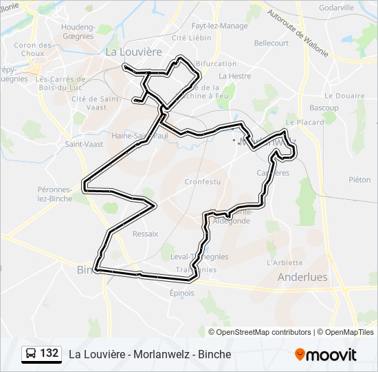 132 bus Line Map