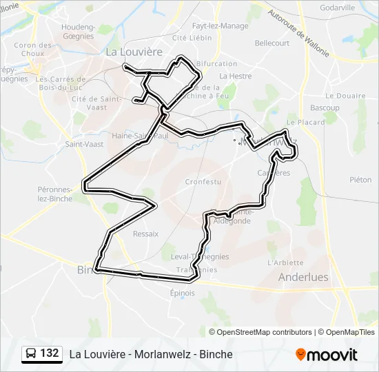 132 Bus Line Map