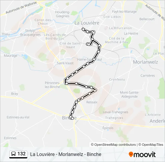 132 Bus Line Map