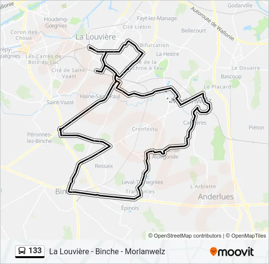 133 Bus Line Map