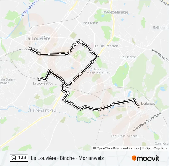 133 Bus Line Map