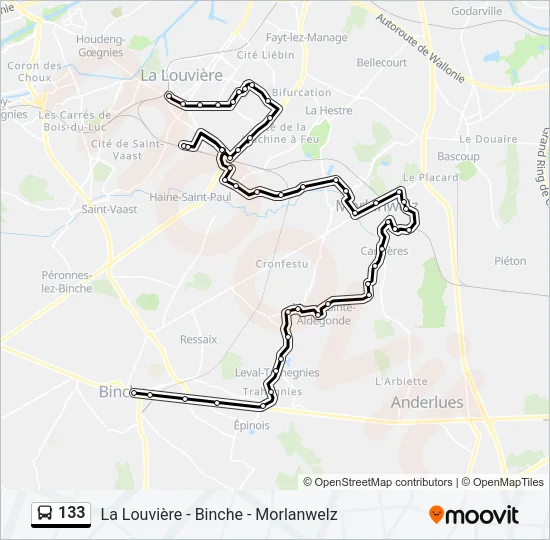 133 Bus Line Map