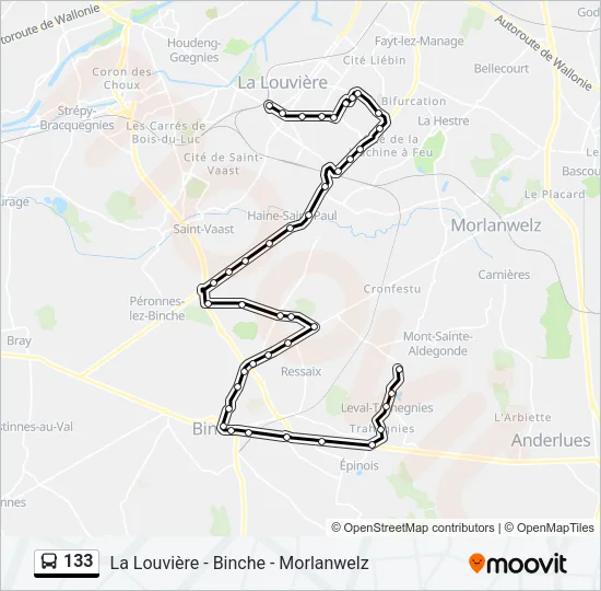 133 Bus Line Map