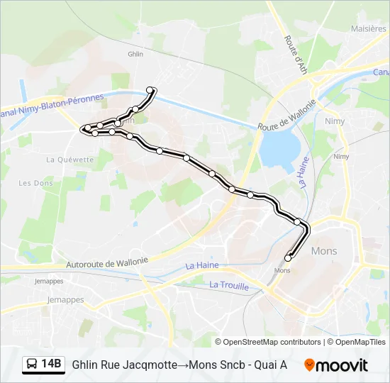 14B Bus Line Map