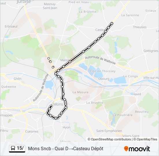 Plan de la ligne 15/ de bus