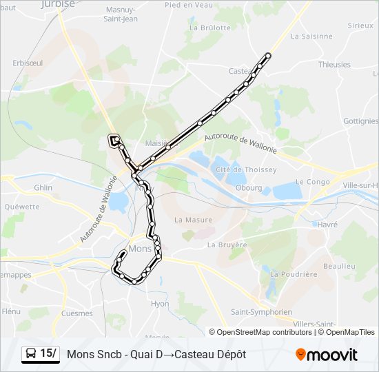 Plan de la ligne 15/ de bus