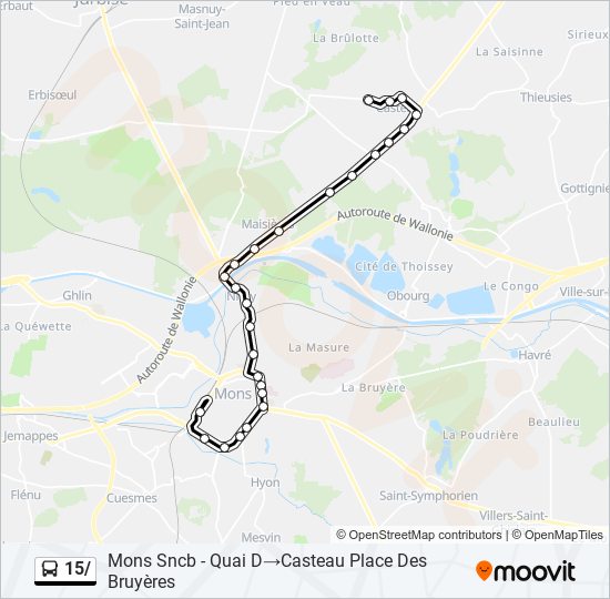 Plan de la ligne 15/ de bus