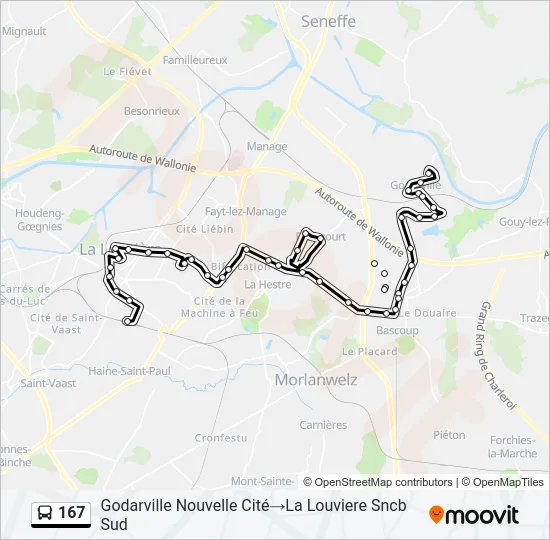 167 Bus Line Map