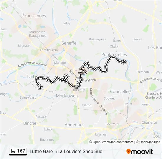 167 Bus Line Map