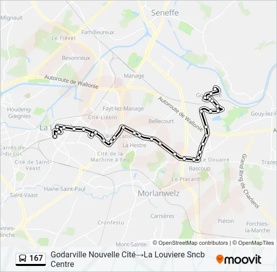 167 Bus Line Map