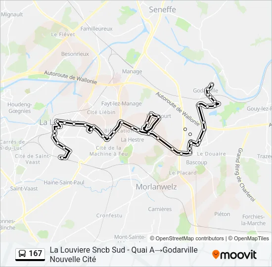 167 Bus Line Map