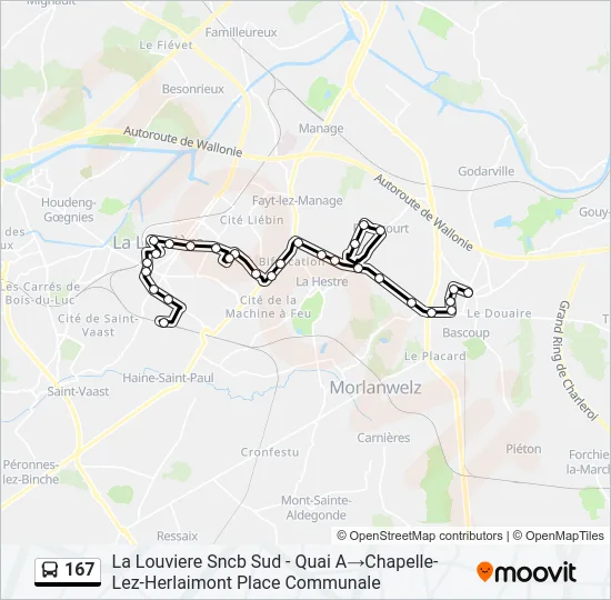 167 Bus Line Map