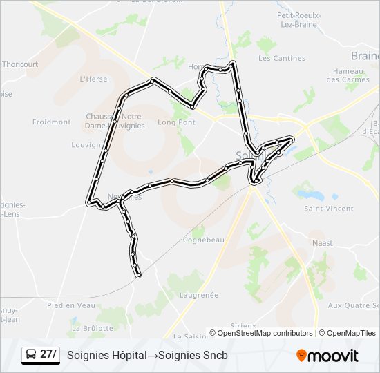 Plan de la ligne 27/ de bus