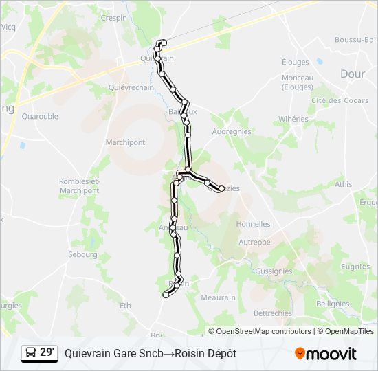 Plan de la ligne 29' de bus