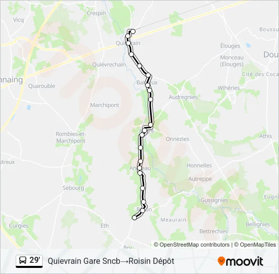 29' Bus Line Map