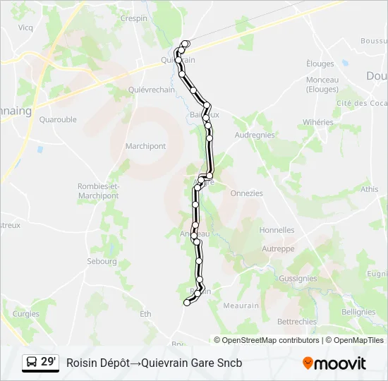 29' Bus Line Map