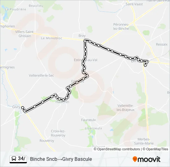 34/ Bus Line Map