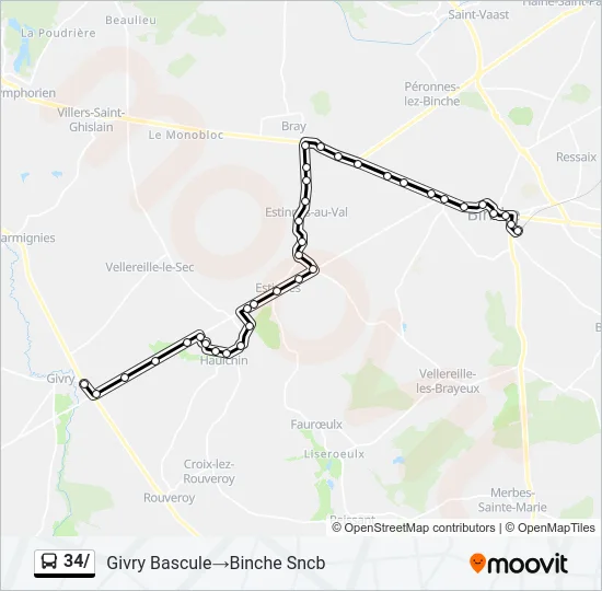 34/ Bus Line Map