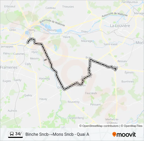 34/ Bus Line Map