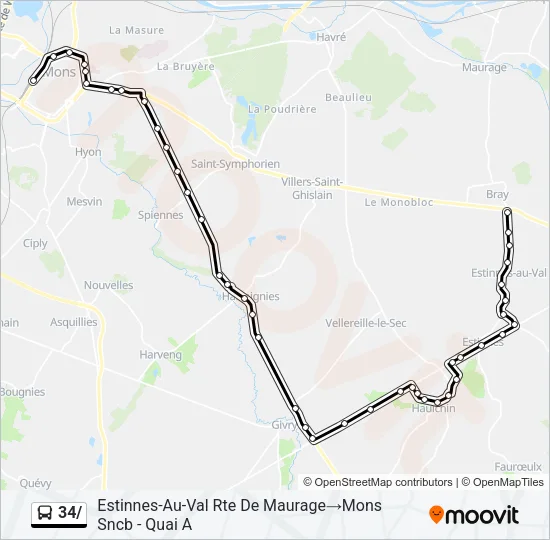 34/ Bus Line Map