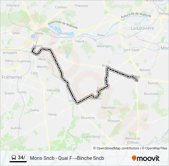 34/ Bus Line Map