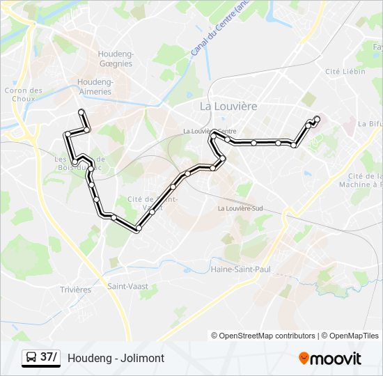 Plan de la ligne 37/ de bus