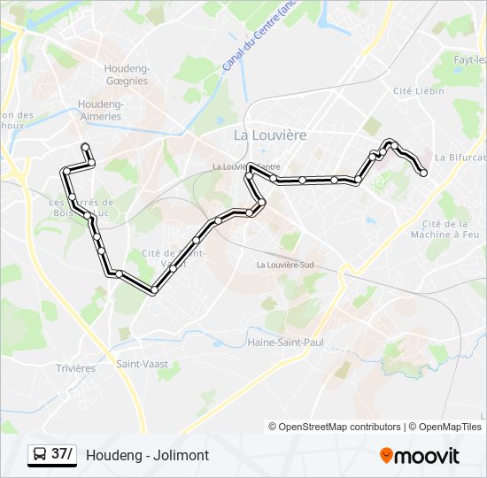Plan de la ligne 37/ de bus