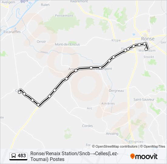 483 bus Line Map