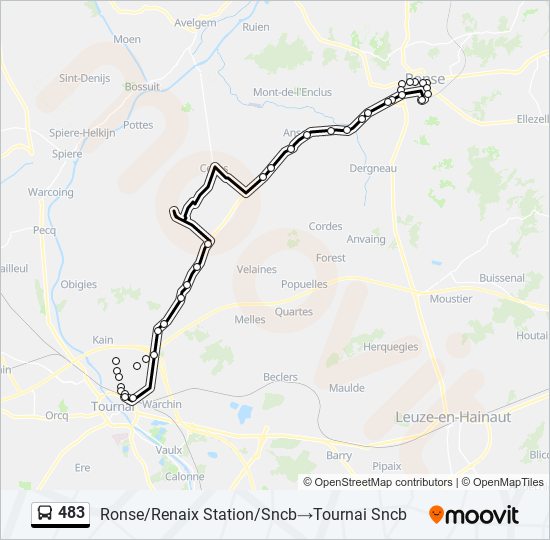 483 bus Line Map