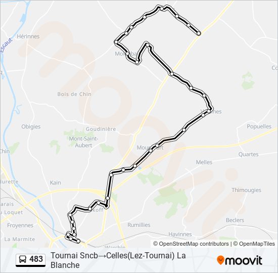 483 bus Line Map