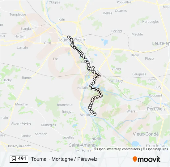 491 Bus Line Map