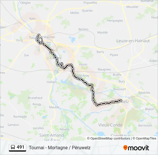 491 Bus Line Map