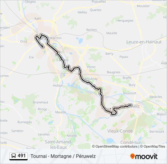 491 bus Line Map