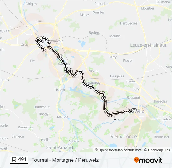 491 Bus Line Map
