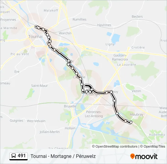491 Bus Line Map