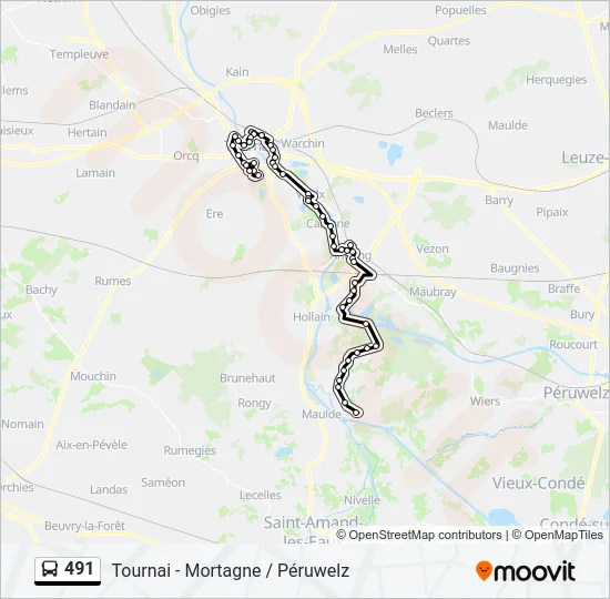 491 Bus Line Map